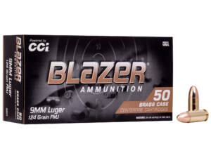 CCI Blazer Brass 9mm Ammo 124 Grain FMJ 50rds